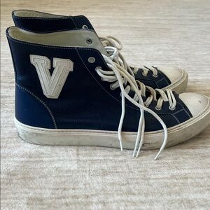 Louis Vuitton mens Navy high-Top Tatoo Sneakers sz LV 9 (US 10) pre owned